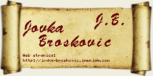 Jovka Brošković vizit kartica